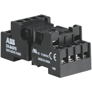 ABB 1SVR405651R1400 CR-M2SFB Socket, for 2 c/o (SPDT) contacts, black