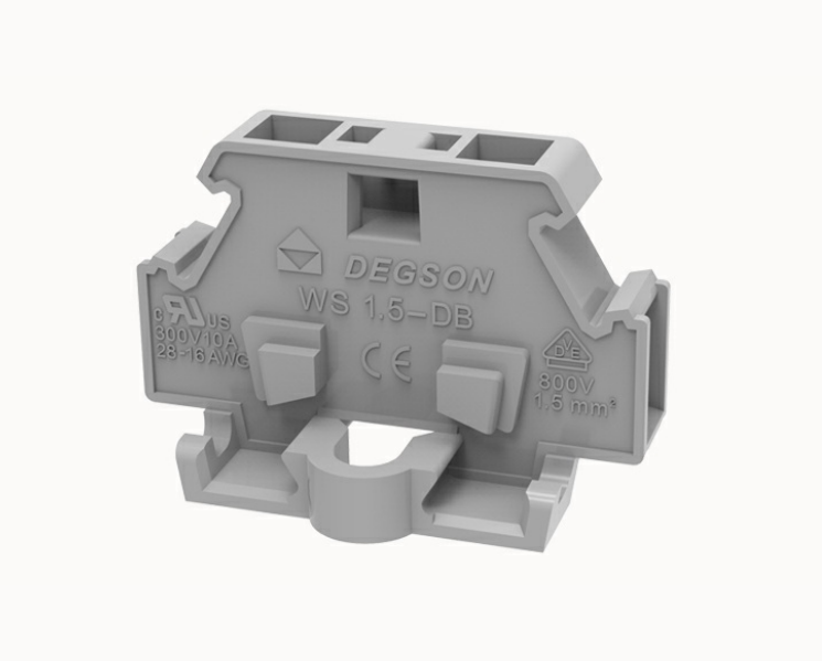 WS1.5-DB-01P-11-00Z(H) DEGSON Mini Feedthrough Spring Terminal Block 1.5mm² Grey