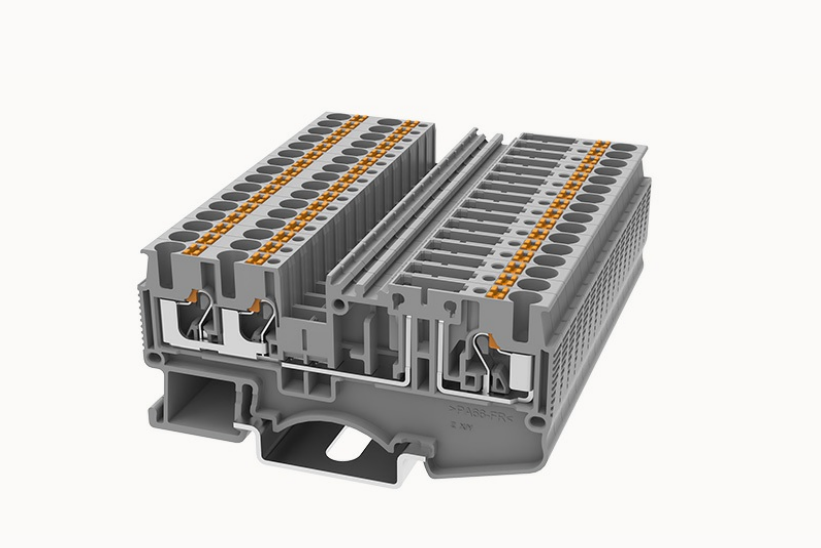 DS2.5-TW-TG-01P-11-00A(H) DEGSON Twin Push-In DIN Rail Terminal Block 2.5mm² (with Test Point)