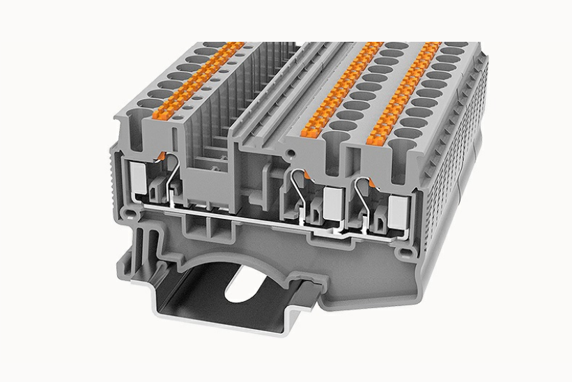 DS2.5-TW-01P-11-00A(H) DEGSON Twin Push-In DIN Rail Terminal Block 2.5mm²