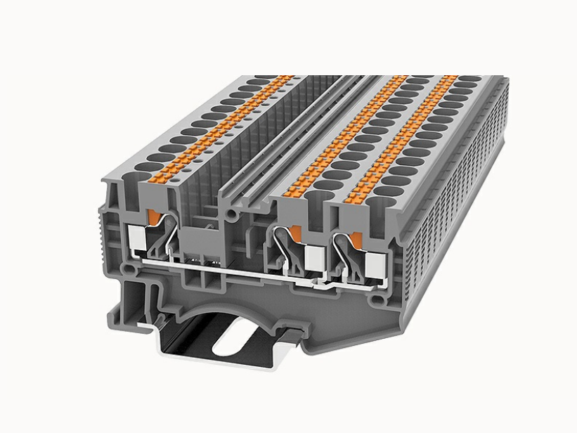 DS4-TW-01P-11-00A(H) DEGSON Twin Push-In DIN Rail Terminal Block 4mm²