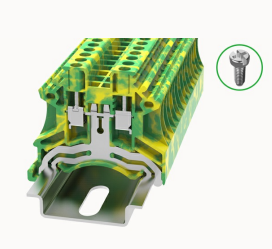 DC2.5-PE-02A DEGSON Screw Type DIN-Rail Terminal Block 2.5mm² (PE/Ground)