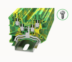 DC2.5-QU-PE DEGSON Screw Type 4-Wire DIN-Rail Terminal Block 2.5mm² (PE/Ground)