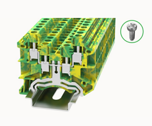 DC4-QU-PE DEGSON Screw Type 4-Wire DIN-Rail Terminal Block 4mm² (PE/Ground)