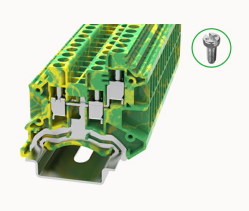 DC4-TW-PE DEGSON Screw Type Twin DIN-Rail Terminal Block 4mm² (PE/Ground)