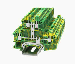 DCKKB4-PE DEGSON Double-Level Screw Type DIN-Rail Terminal Block 4mm² (PE/Ground)