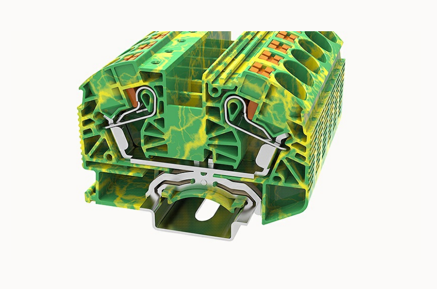 DS16-PE DEGSON Push-In DIN-Rail Terminal Block 16mm² (PE/Ground)
