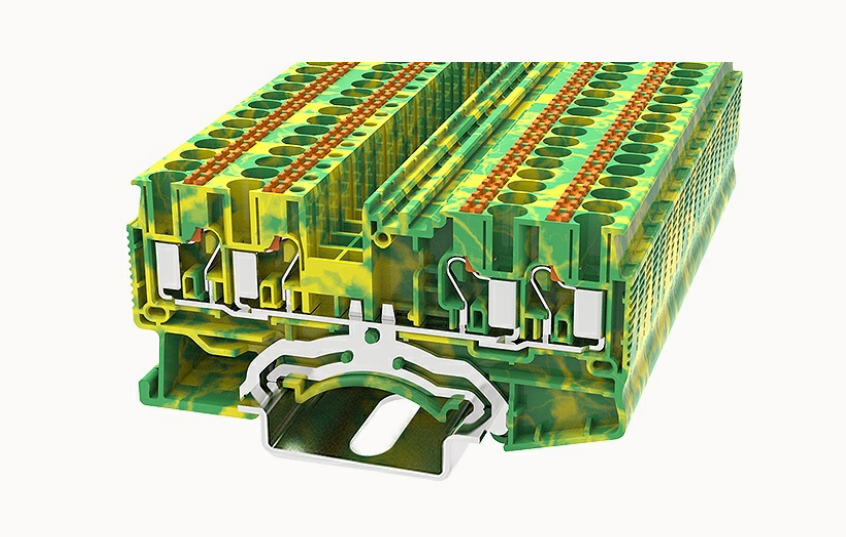 DS2.5-QU-PE DEGSON Push-In 4-Wire DIN-Rail Terminal Block 2.5mm² (PE/Ground)