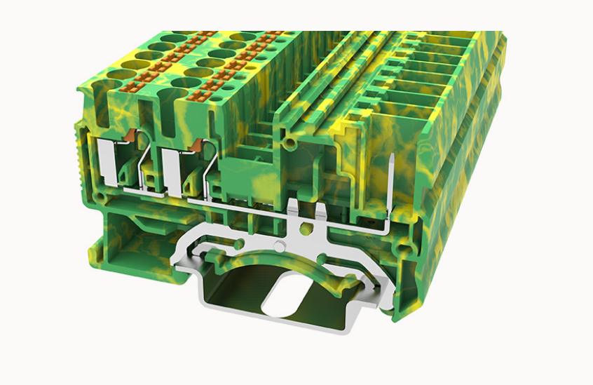 DS2.5-TW/1P-PE DEGSON Push-In Twin DIN-Rail Terminal Block 2.5mm² (PE/Ground)