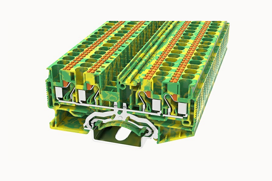 DS4-QU-PE DEGSON Push-In 4-Wire DIN-Rail Terminal Block 4mm² (PE/Ground)
