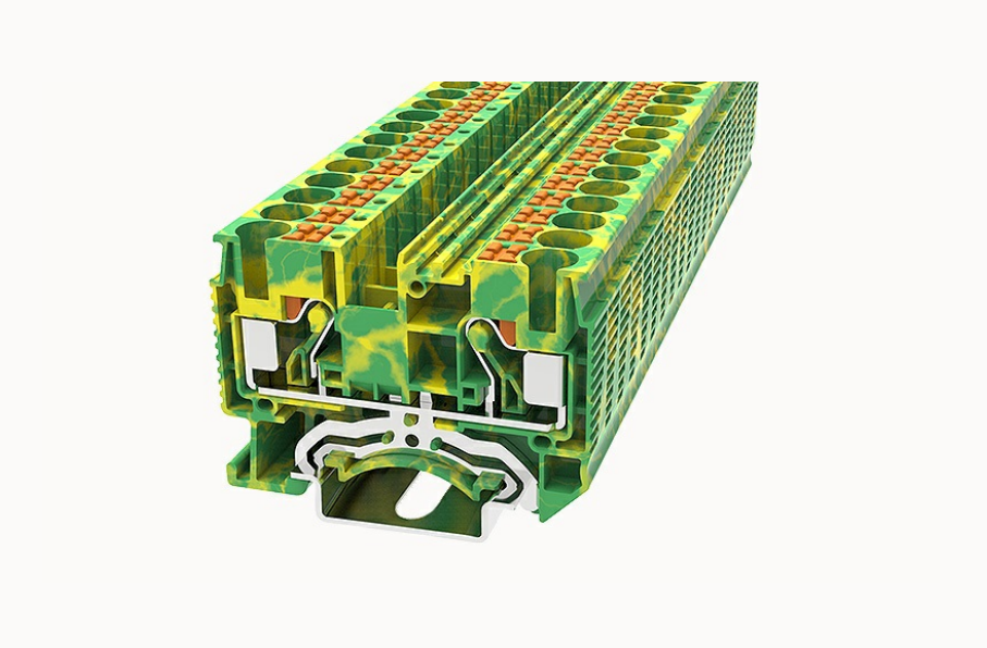 DS6-PE DEGSON Push-In DIN-Rail Terminal Block 6mm² (PE/Ground)