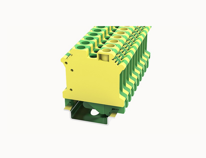 PC6-PE DEGSON Screw Type PC DIN-Rail Terminal Block 6mm² (PE/Ground)