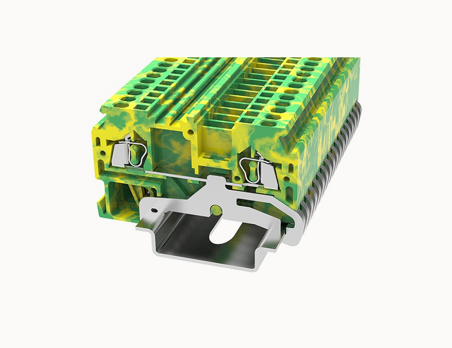 WS1.5-PE DEGSON Spring-Cage DIN-Rail Terminal Block 1.5mm² (PE/Ground)