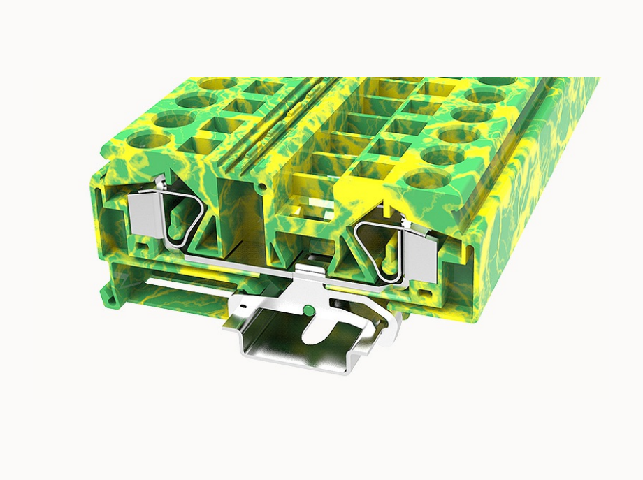 WS16-PE DEGSON Spring-Cage DIN-Rail Terminal Block 16mm² (PE/Ground)