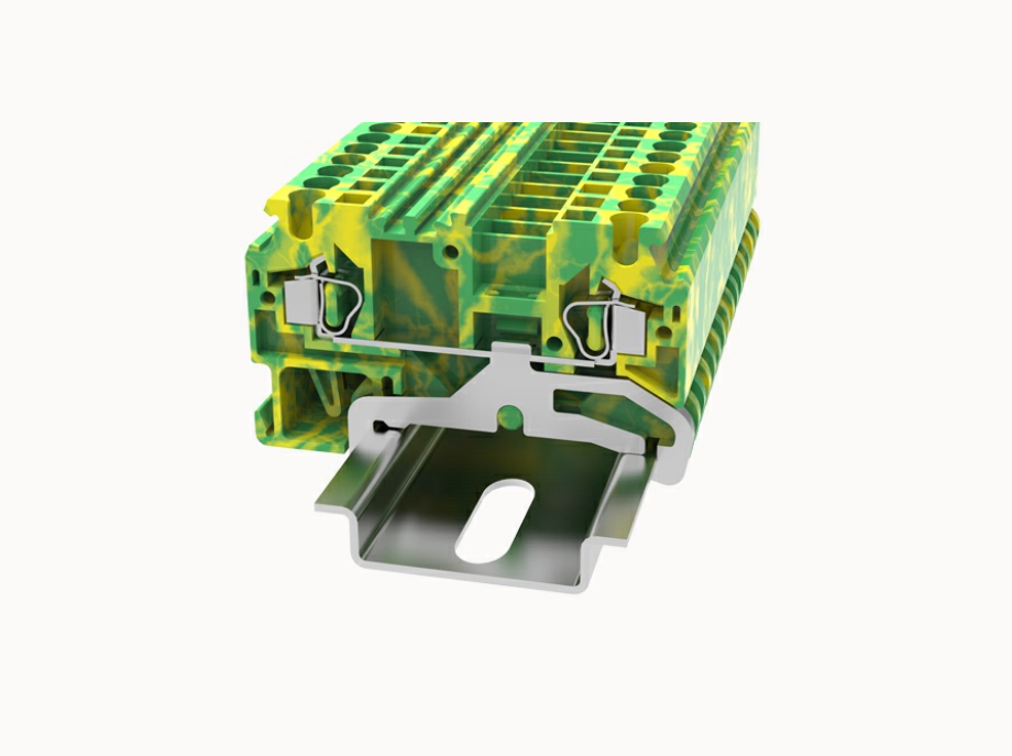 WS2.5-PE DEGSON Spring-Cage DIN-Rail Terminal Block 2.5mm² (PE/Ground)