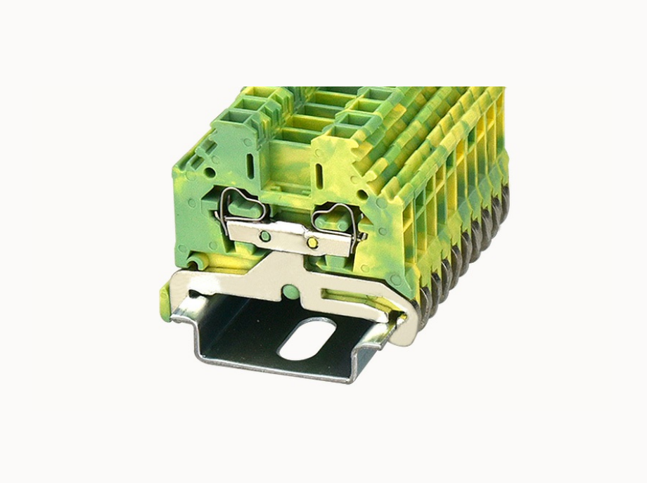 WS2.5-SD-PE DEGSON Spring-Cage DIN-Rail Terminal Block 2.5mm² (PE/Ground) (Disconnect)