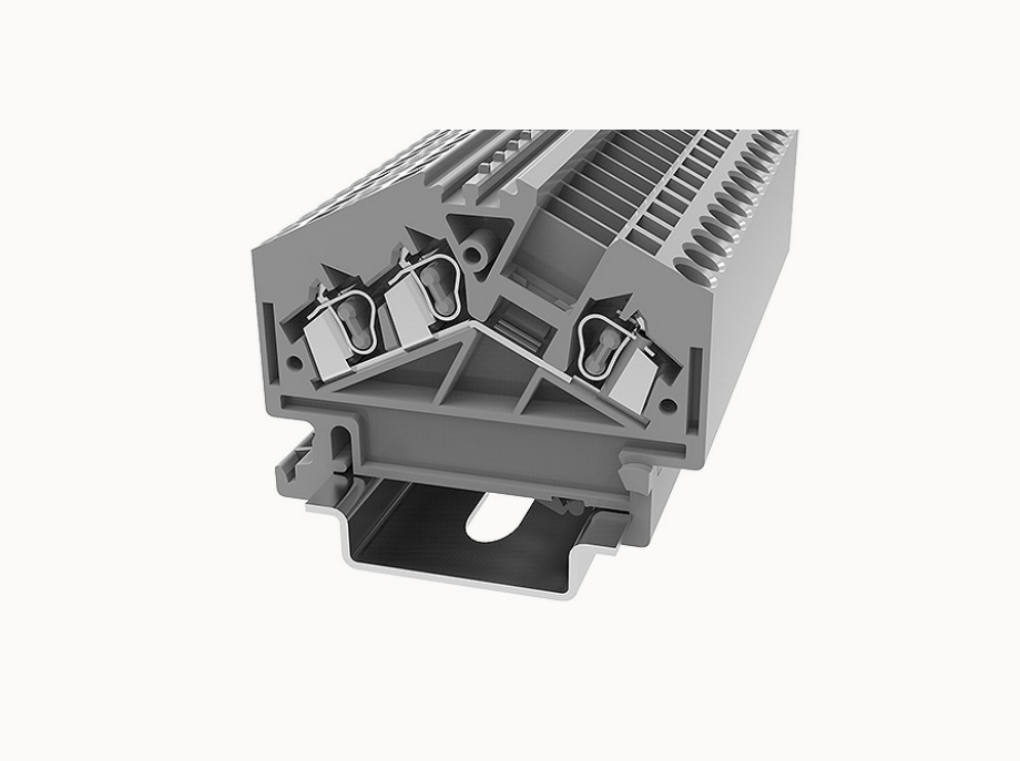 WS2.5-TW-TA DEGSON Spring-Cage Twin DIN-Rail Terminal Block 2.5mm² (with Actuator)