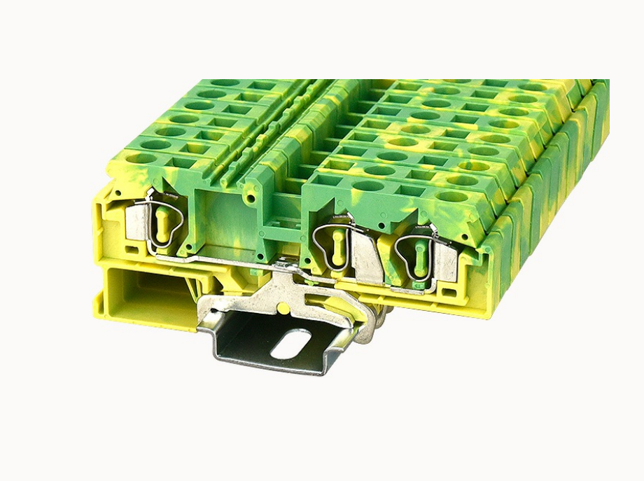 WS6-TW-PE DEGSON Spring-Cage Twin DIN-Rail Terminal Block 6mm² (PE/Ground)
