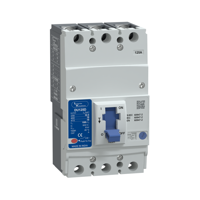 CM90676OOLO Lauritz Knudsen MCCB dsine DU125D - 125 A, 3 Pole, 18 kA at 415 V AC, Thermal-Magnetic Release