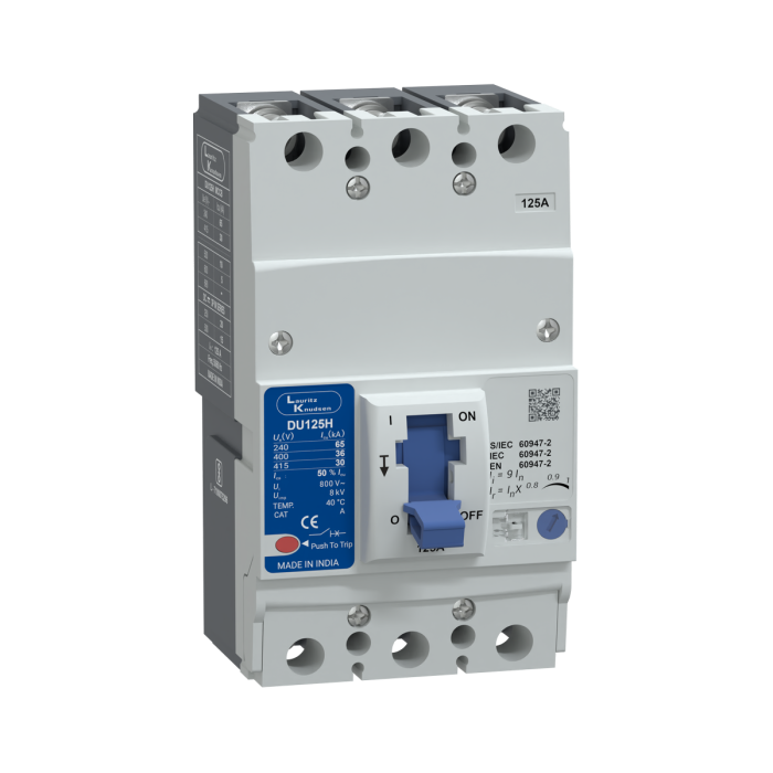 CM90678OOLO Lauritz Knudsen MCCB dsine DU125H - 125 A, 3 Pole, 30 kA at 415 V AC, Thermal-Magnetic Release