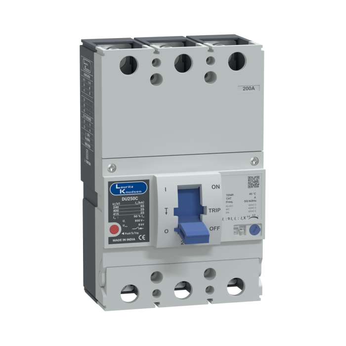 CM90631OONO Lauritz Knudsen MCCB dsine DU250C - 200 A, 3 Pole, 25 kA at 415 V AC, Thermal-Magnetic Release