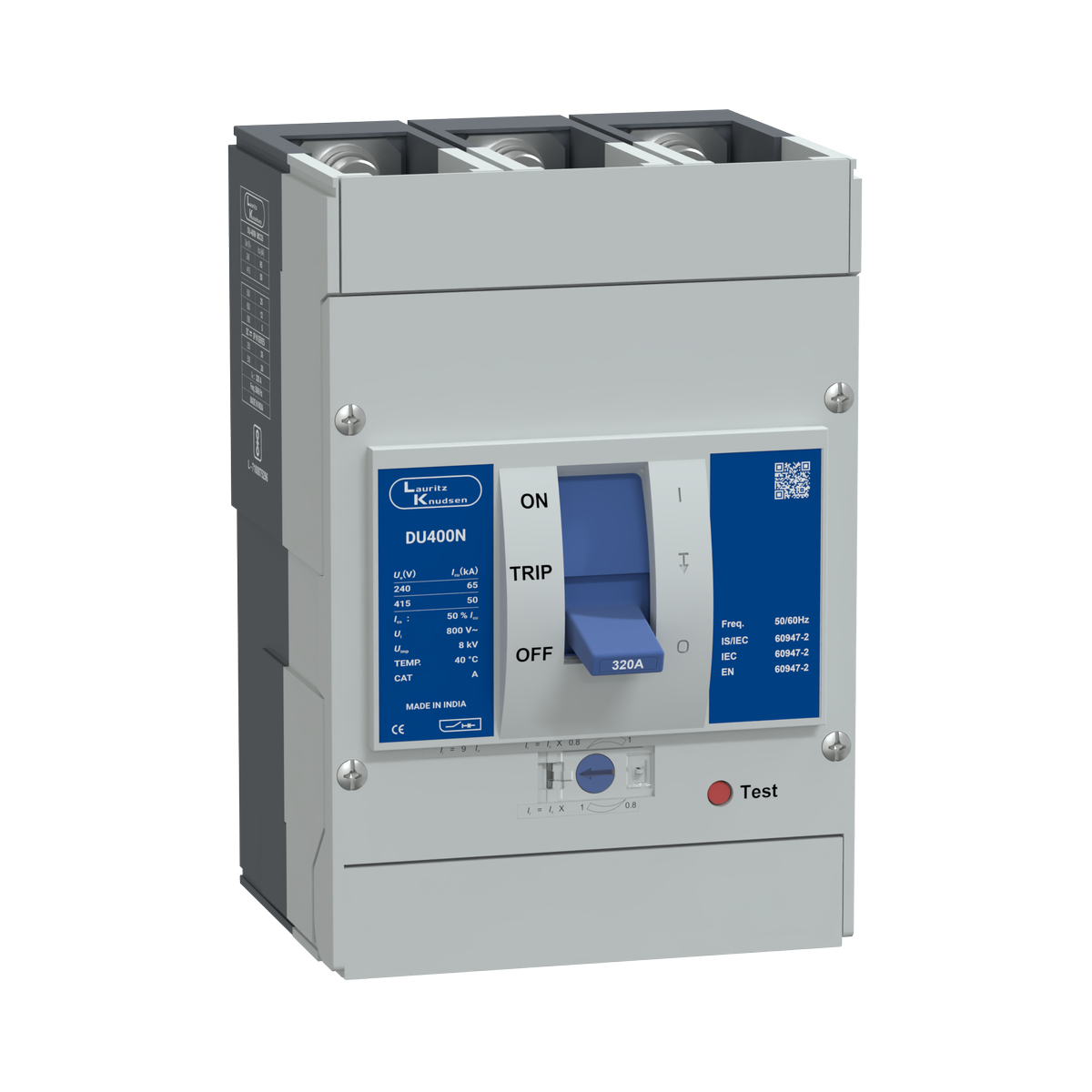 CM98402OOQO Lauritz Knudsen MCCB dsine DU400N - 320 A, 3 Pole, 50 kA at 415 V AC, Thermal-Magnetic Release