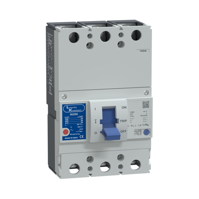 CM98062OOOO Lauritz Knudsen MCCB dsine DU250 - 160 A, 3 Pole, 36 kA at 415 V AC, Thermal-Magnetic Release