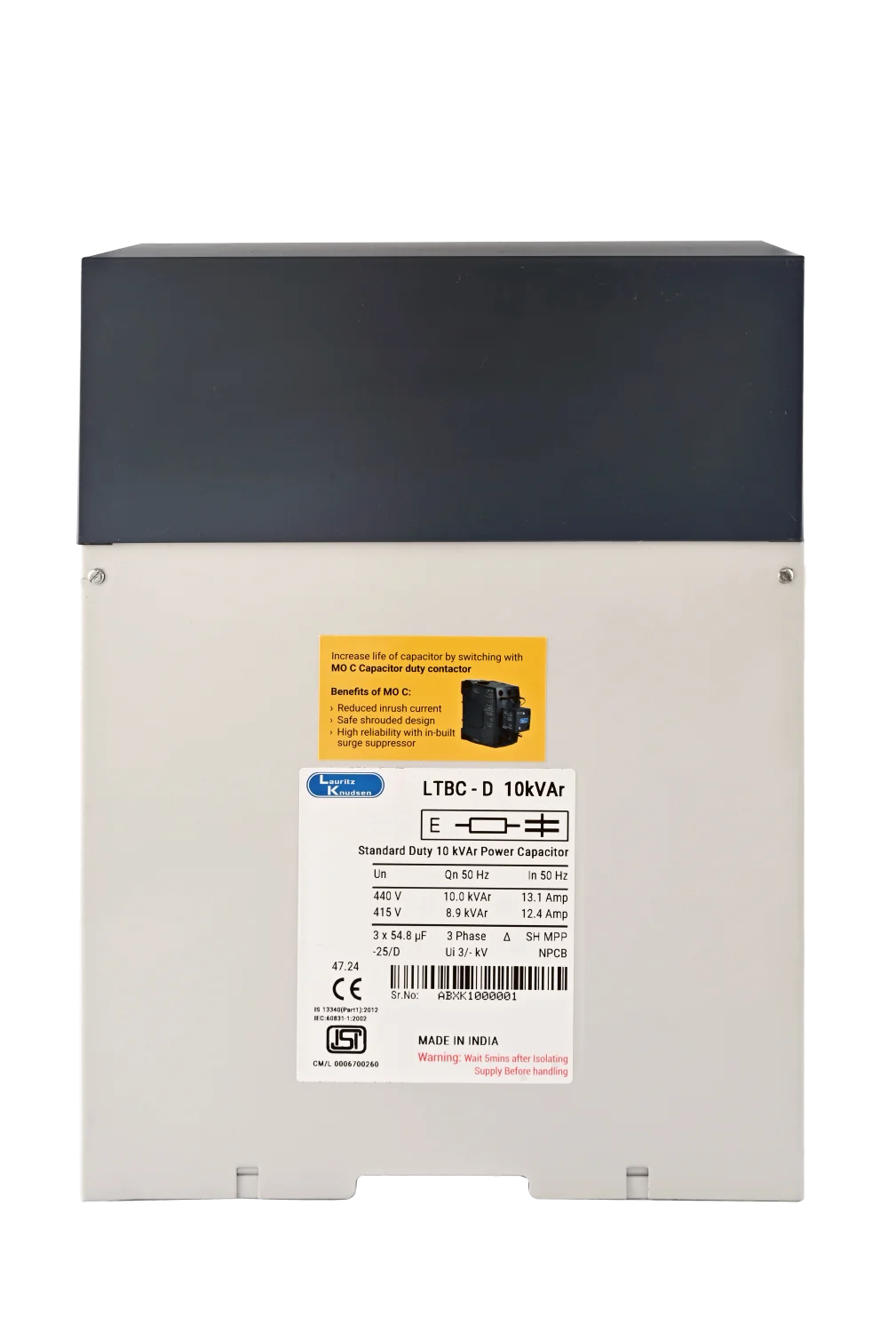 LTBCD322C2 Lauritz Knudsen PFC Capacitor LTBCD322C2 22.1 kVAr, 480 V - Standard Duty, Box