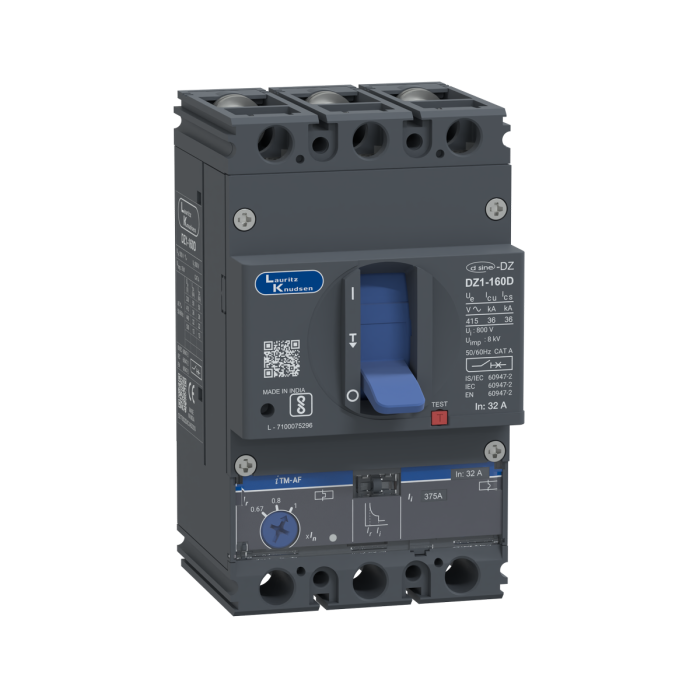 DZ1T0032DXC1AOOOO Lauritz Knudsen MCCB dsine DZ1 - 32 A, 3 Pole, 36 kA, Thermal-Magnetic Release