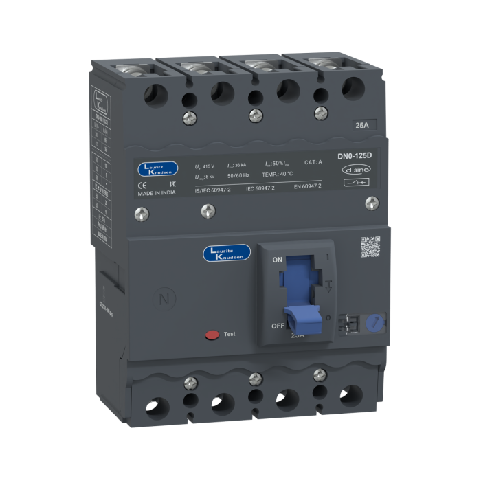 CM97919OOD2OG Lauritz Knudsen MCCB dsine DN0 - 25 A, 4 Pole, 36 kA, Thermal-Magnetic Release