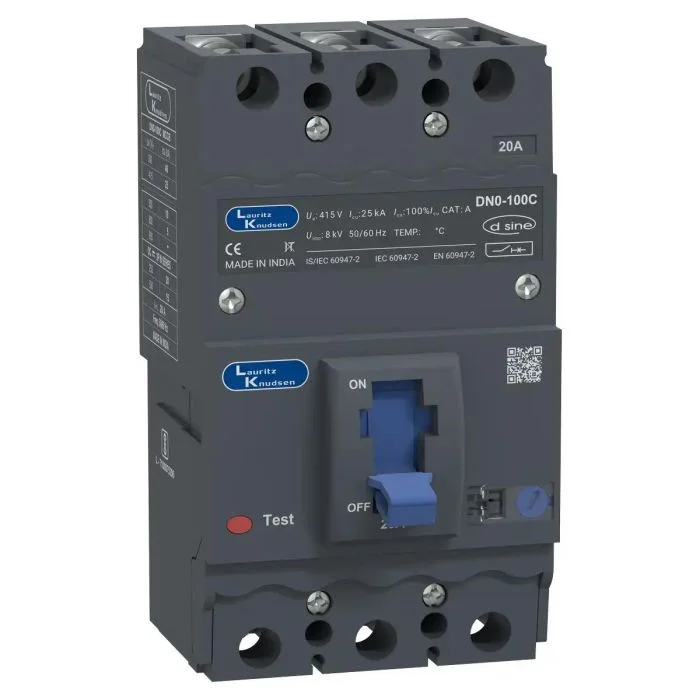 CM91612OOCOOG Lauritz Knudsen MCCB dsine DN0 - 20 A, 3 Pole, 25 kA, Thermal-Magnetic Release