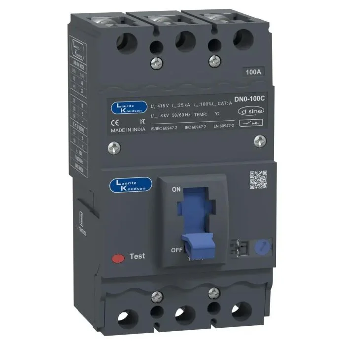 CM91612OOKOOG Lauritz Knudsen MCCB dsine DN0 - 100 A, 3 Pole, 25 kA, Thermal-Magnetic Release
