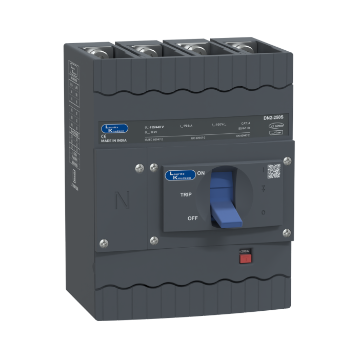 CM92103OON1OG Lauritz Knudsen MCCB dsine DN2 - 200 A, 4 Pole, 70 kA, Thermal-Magnetic Release