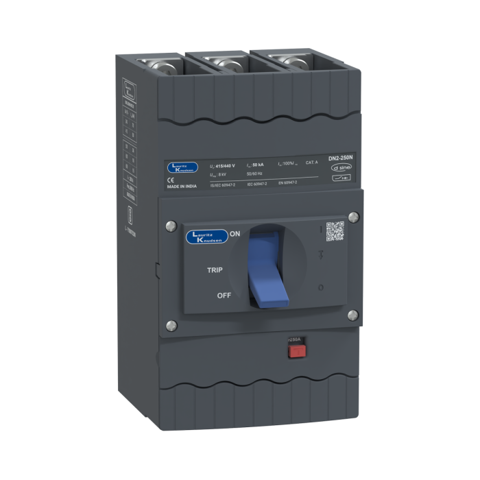 CM92055OOOOX1 Lauritz Knudsen MCCB dsine DN2 - 250 A, 3 Pole, 50 kA, Microprocessor Release MTX1.0