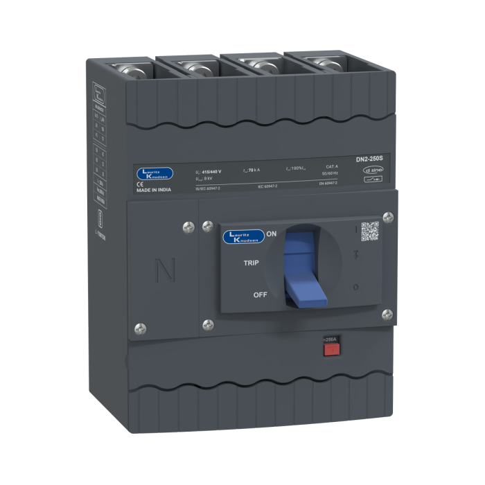 CM92161OOOOX1 Lauritz Knudsen MCCB dsine DN2 - 250 A, 4 Pole, 70 kA, Microprocessor Release MTX1.0