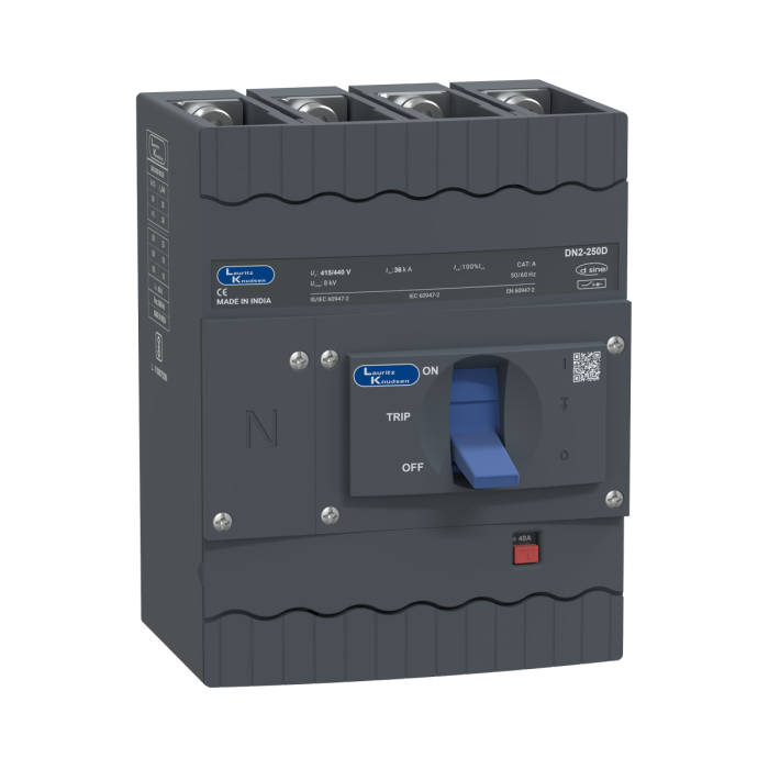 CM92155OOOOAG Lauritz Knudsen MCCB dsine DN2 - 40 A, 4 Pole, 36 kA, Microprocessor Release MTX2.0