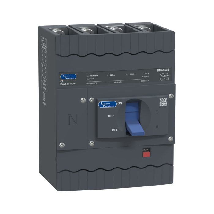 CM92158OOOOAG Lauritz Knudsen MCCB dsine DN2 - 100 A, 4 Pole, 50 kA, Microprocessor Release MTX2.0